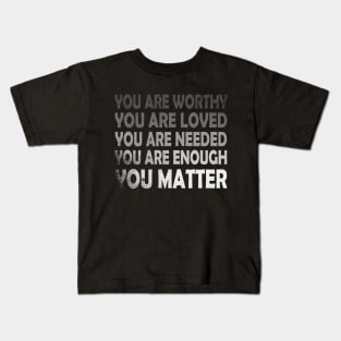 You Matter Kindness Retro Distressed Mental Health Awareness Kids T-Shirt